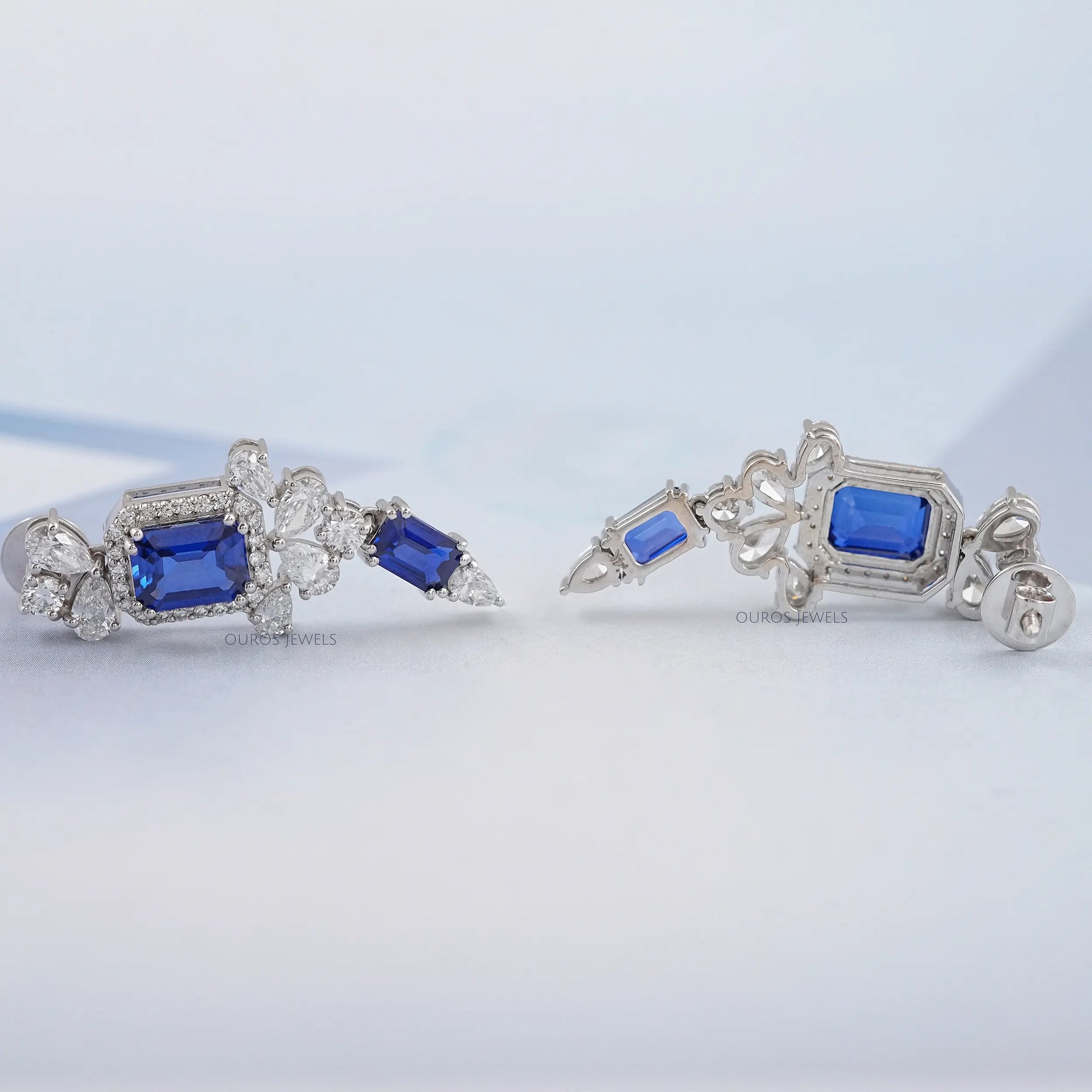 Blue Sapphire Gemstone Drop Earrings Earring