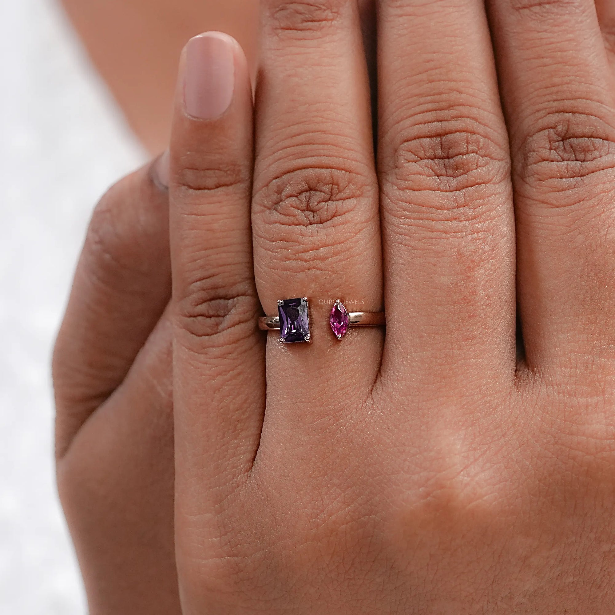 Emerald And Marquise Gemstone Toi Moi Ring Ring