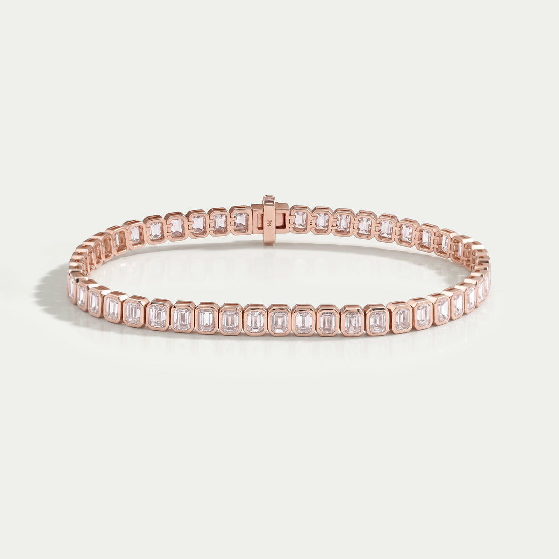 Emerald Cut Bezel Set Tennis Bracelet Bracelet