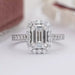 Emerald Cut Halo Accent Diamond Engagement Ring Ring