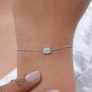 Emerald Cut Lab Grown Diamond Solitaire Bracelet