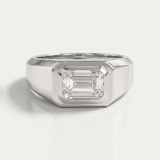 Emerald Cut Lab Diamond Men's Wedding Ring Ring