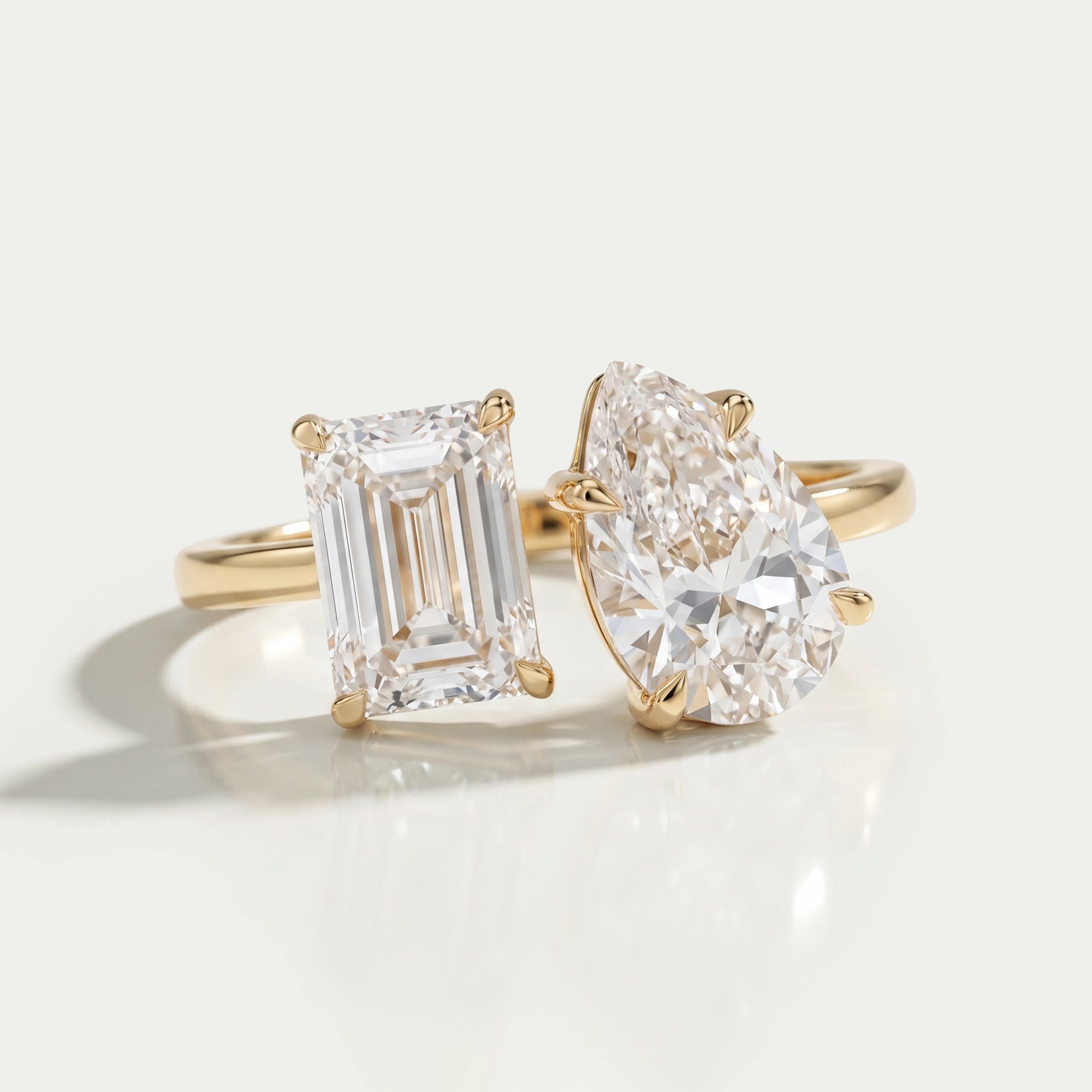 Toi Et Moi Emerald Diamond Engagement Ring Ring