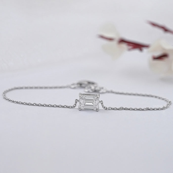 Brilliant Asscher Cut Solitaire Diamond Bracelet