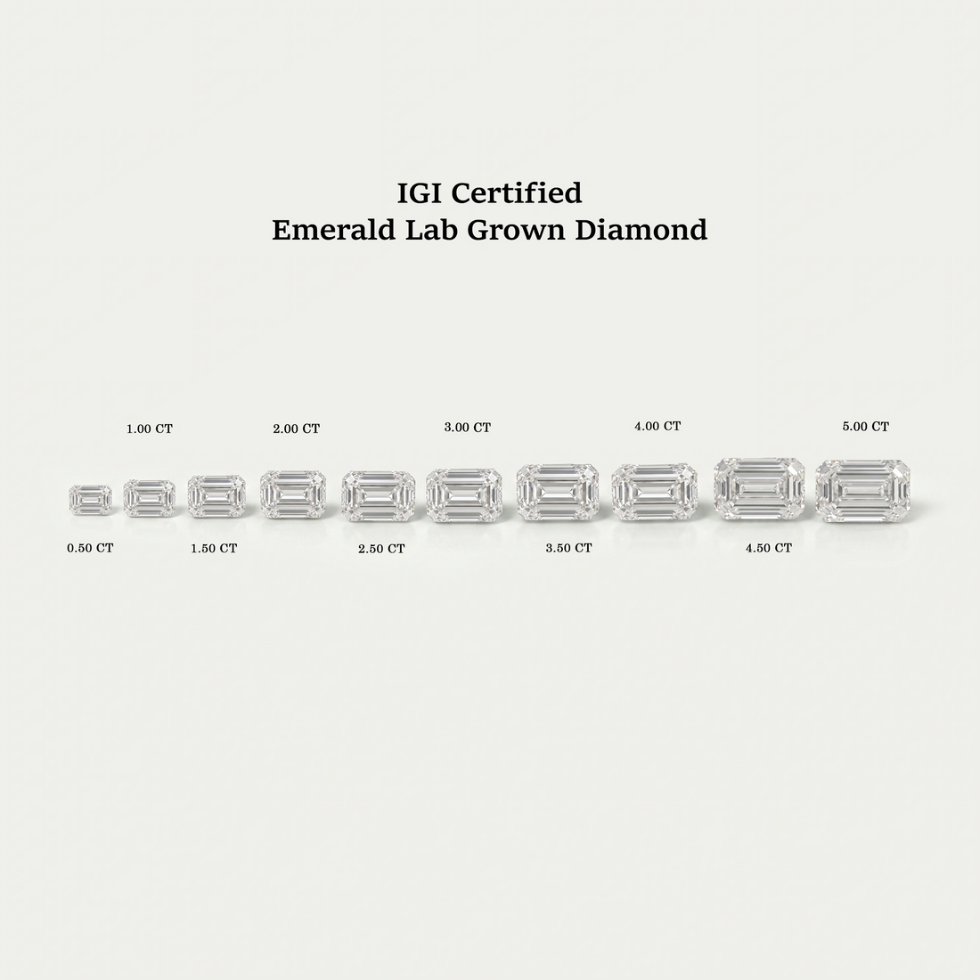 Certified Emerald Cut Lab Grown Diamond Loose
