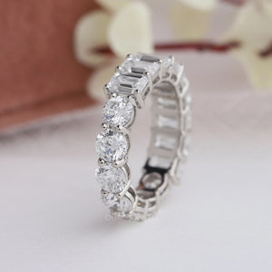 round diamond half eternity band