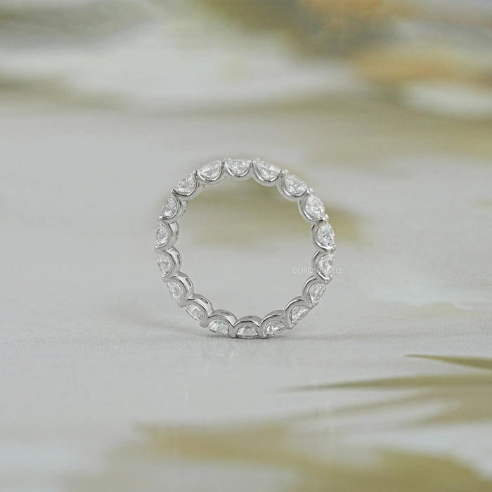 Old European Round Cut Lab Eternity Diamond Wedding Band