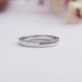 Matte Finish Pave Set Round Cut Half Eternity Band