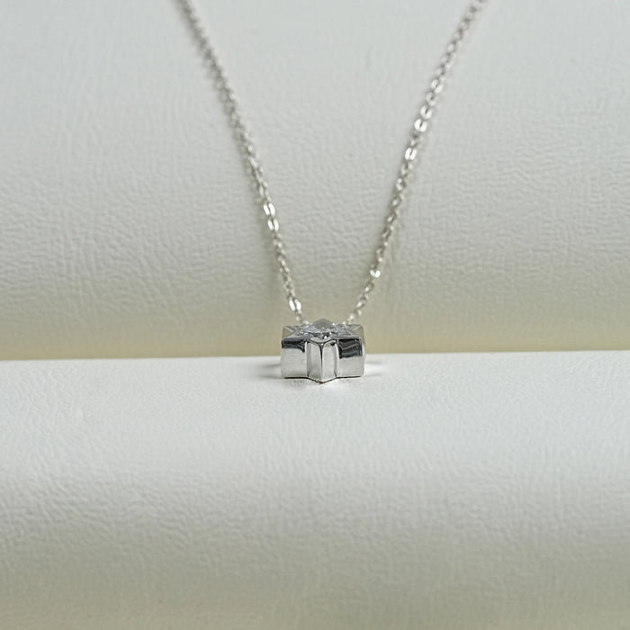 David Star Lab Diamond Bezel Set Solitaire Pendant