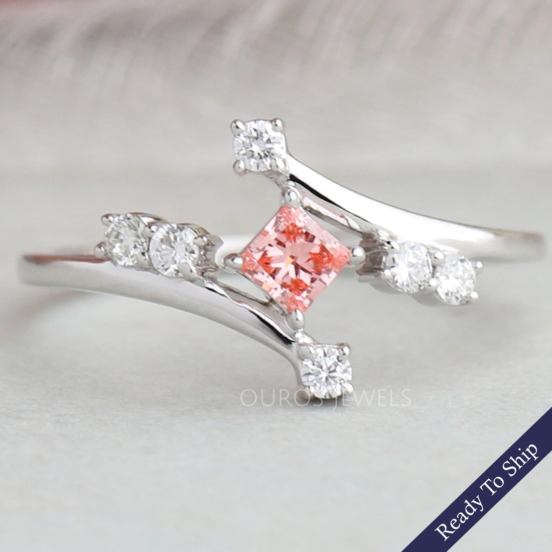 Pink Princess Diamond Bypass Ring