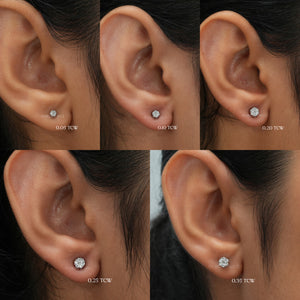 [Total Carat Wise Lab Diamond Stud Earrings]-[Ouros Jewels]