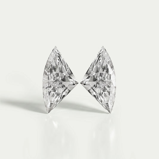 Antique Fan Cut Lab Diamond Pair Loose