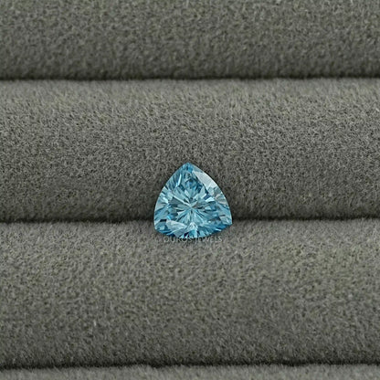 Fancy Vivid Blue Trillion Cut Lab Grown Diamond Loose