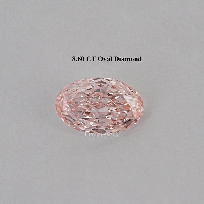 Pink Oval Cut Lab Diamond With Fancy Intense