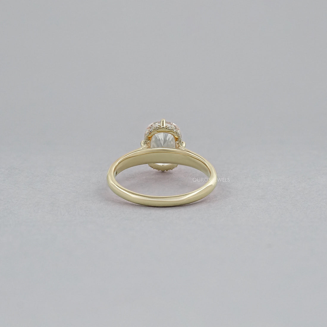 Fancy Intense Pink Cushion Cut Hidden Halo Ring Ring