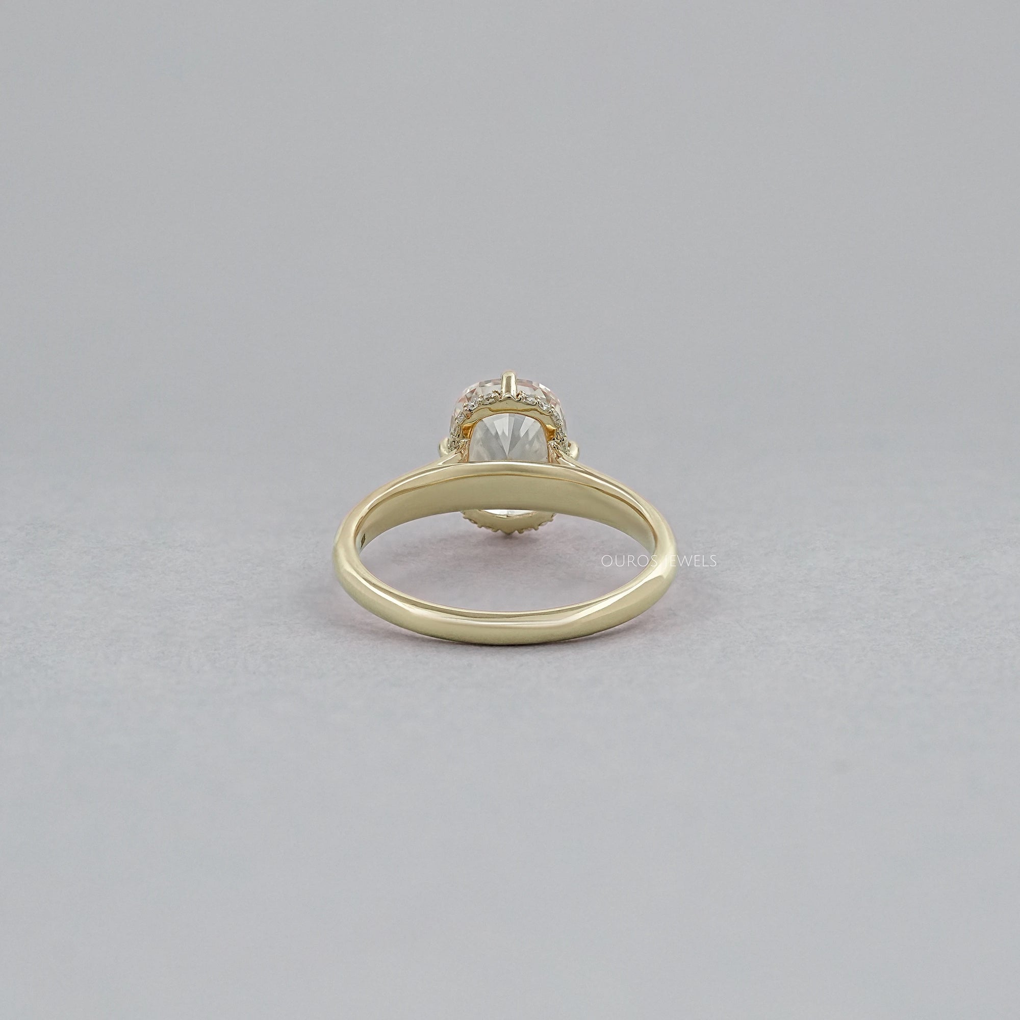 Fancy Intense Pink Cushion Cut Hidden Halo Ring Ring