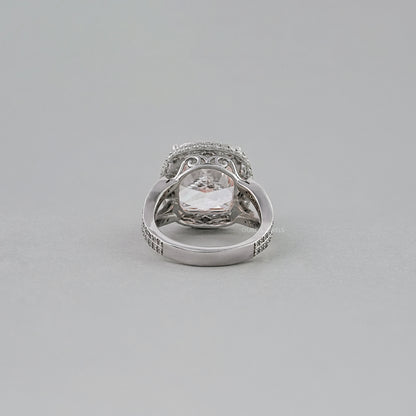 Intense Pink Cushion Lab Diamond Halo Engagement Ring Ring