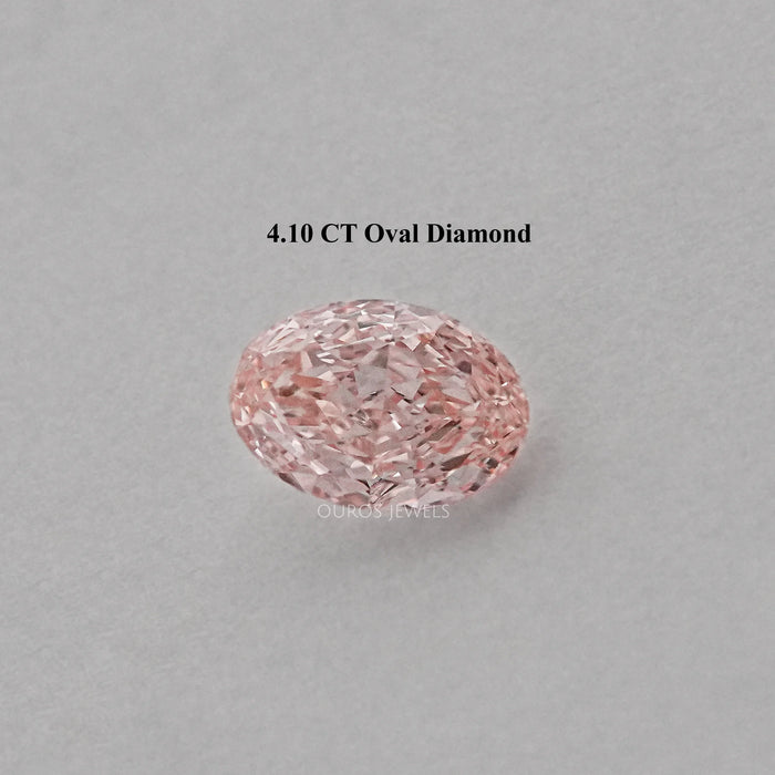 Pink Oval Cut Lab Diamond With Fancy Intense