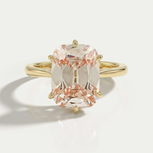 Fancy Intense Pink Old Mine Cushion Cut Solitaire Ring Ring