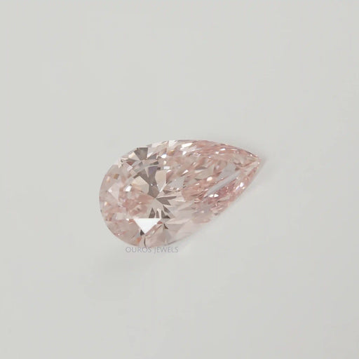 Pear Cut Pink Lab Diamond With 5.11 Carat