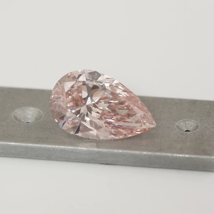 Pear Cut Pink Lab Diamond With 5.11 Carat