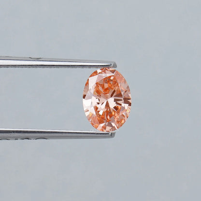 0.82 Carat Fancy Pink Vivid Oval Cut Lab Grown Diamond Loose