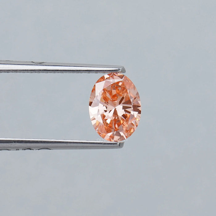 Pink Vivid Oval Cut Lab Grown Diamond With 0.82 Carat 