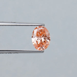 Pink Vivid Oval Cut Lab Grown Diamond With 0.82 Carat 