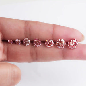 Pink Round Cut Lab Diamond 