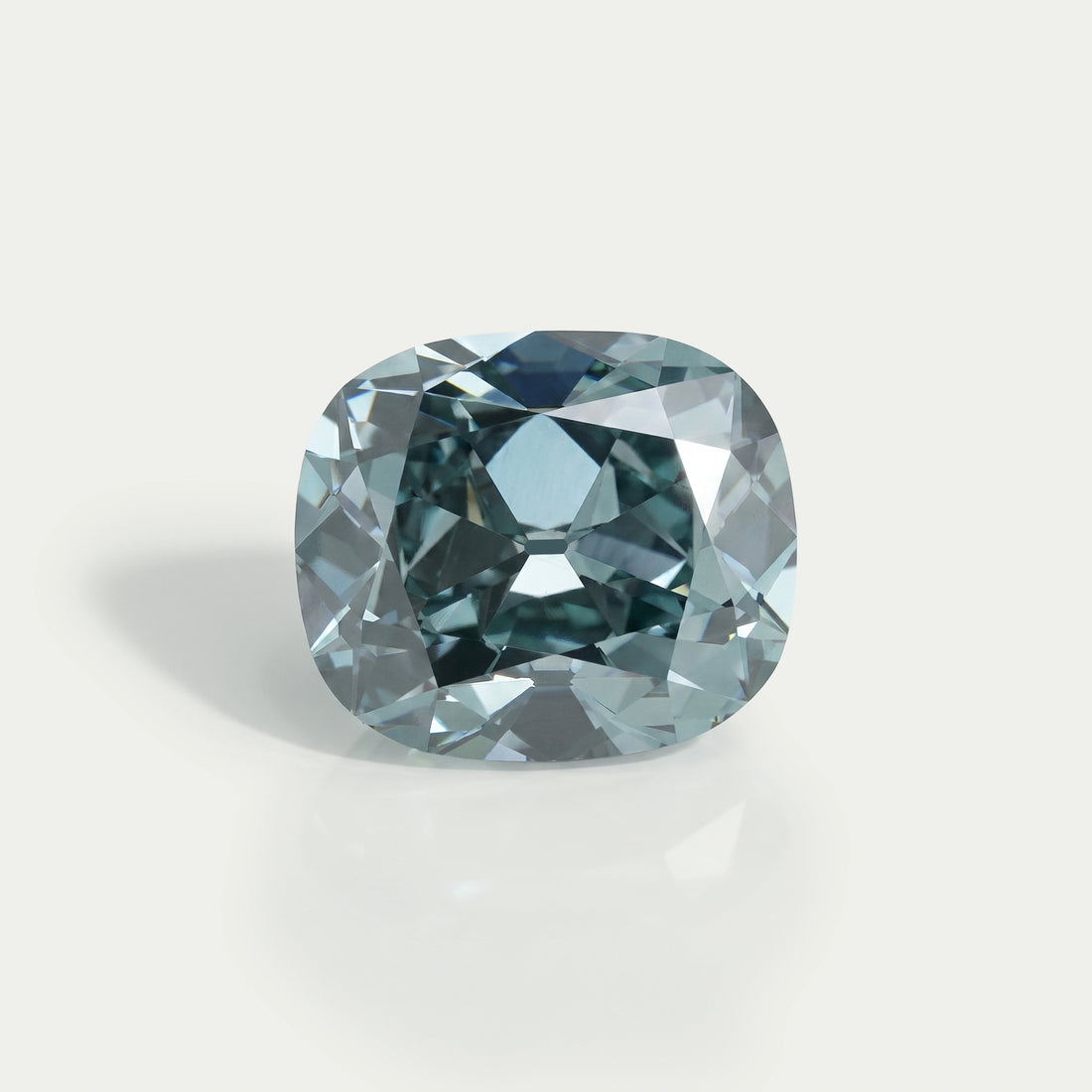 7.16 Carat Fancy Vivid Bluish Green Cushion Cut Lab Diamond Loose