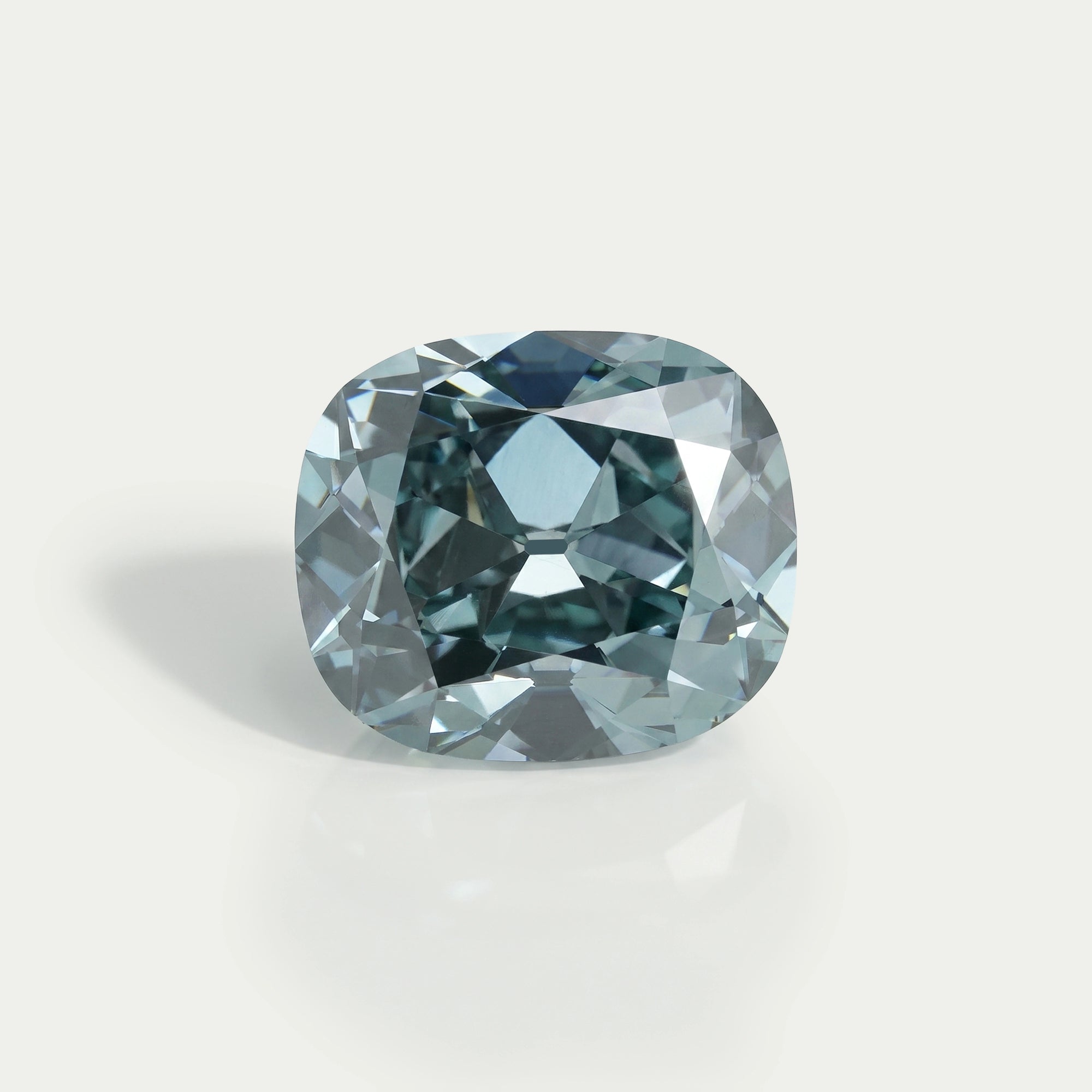 7.16 Carat Fancy Vivid Bluish Green Cushion Cut Lab Diamond Loose