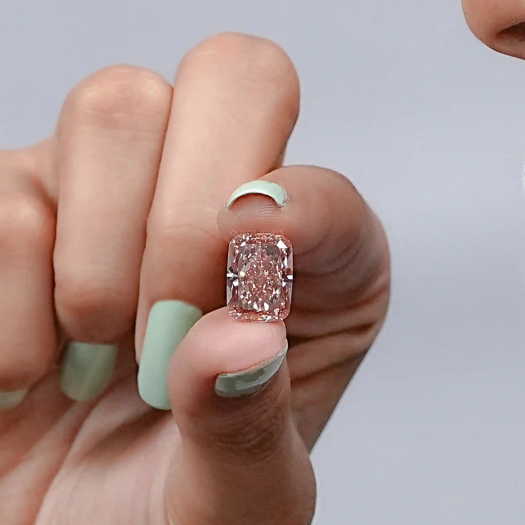 Cushion Cut Lab Grown Diamond - Fancy Vivid Pink