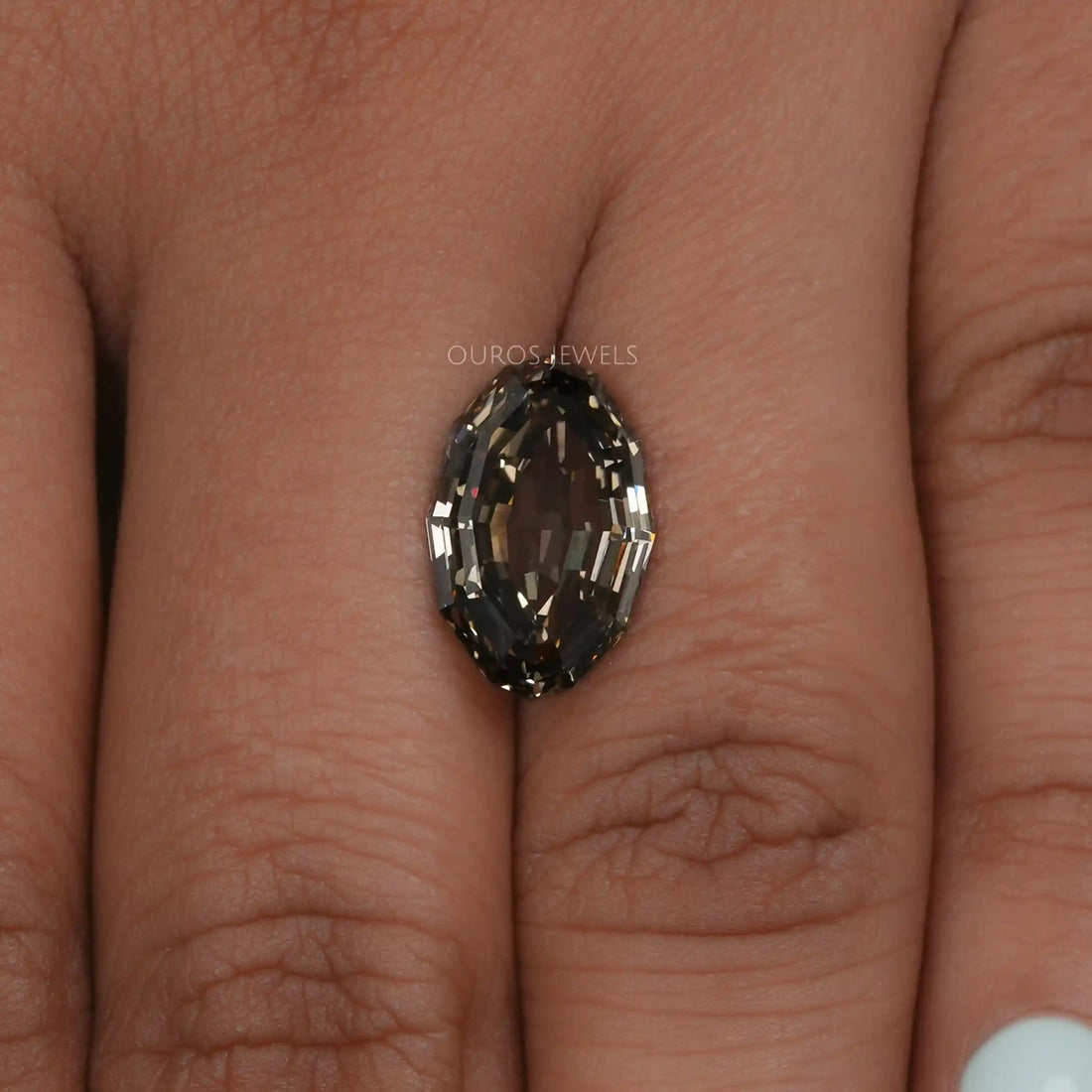 5.20 Carat Grey Oval Step Cut Diamond Loose