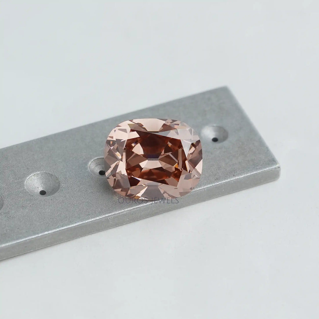 Fancy Pinkish Brown Cushion Cut Lab Diamond Loose