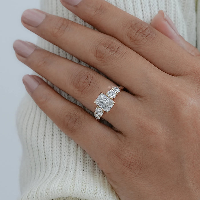 Radiant Lab Grown Diamond Five stone Engagement Ring