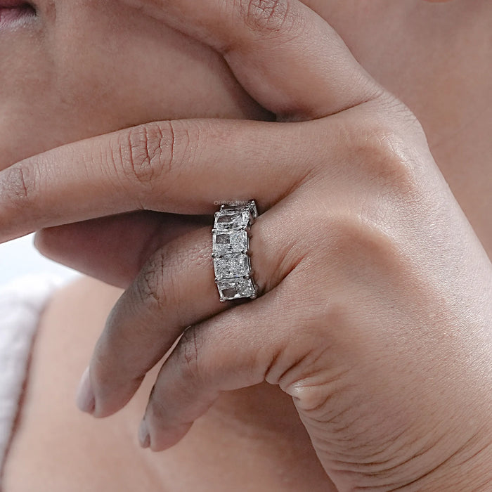 Five Stone Radiant Lab Diamond Wedding Ring