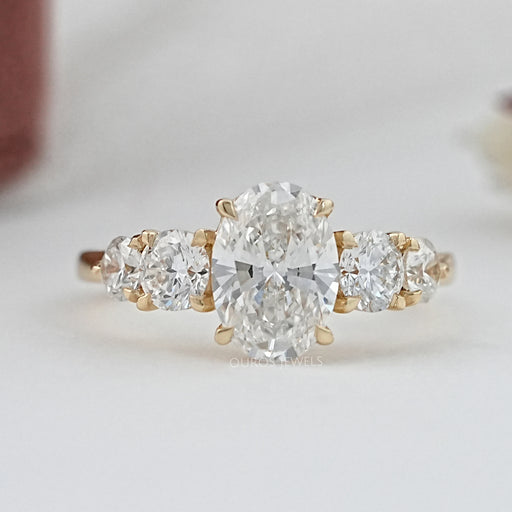 Five Stone Oval And Round Diamond Engagement Ring Rings