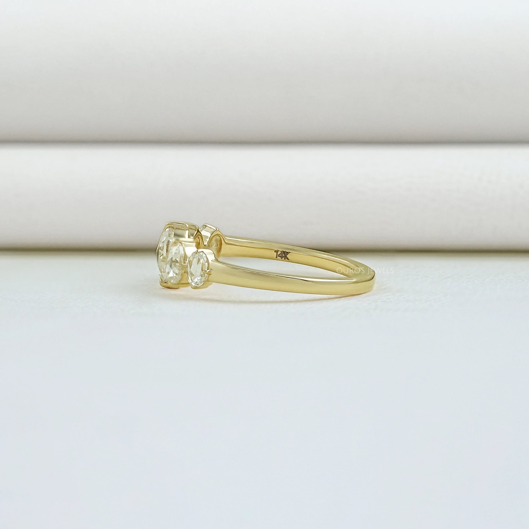 Five Stone Rose Cut Oval Diamond Ring