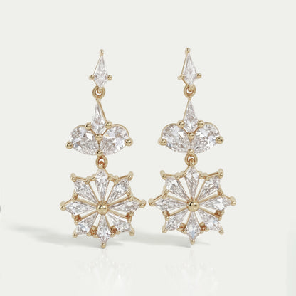Floral Kite Diamond Dangle Earrings Earring