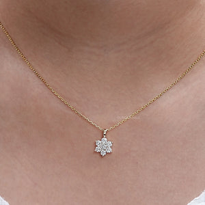 Floral Shape Round Lab Diamond Pendant