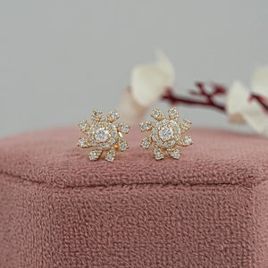 Floral Shape  Lab Diamond Stud