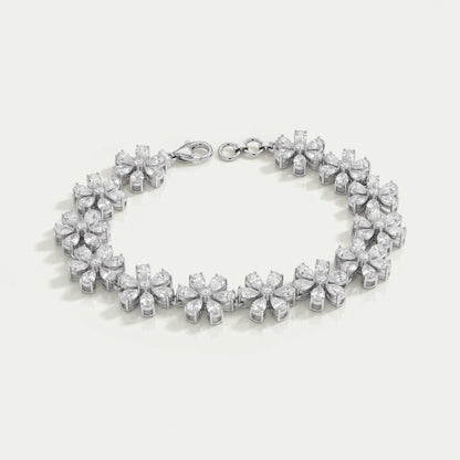 Floral Style Pear Cut Lab Grown Diamond Bracelet