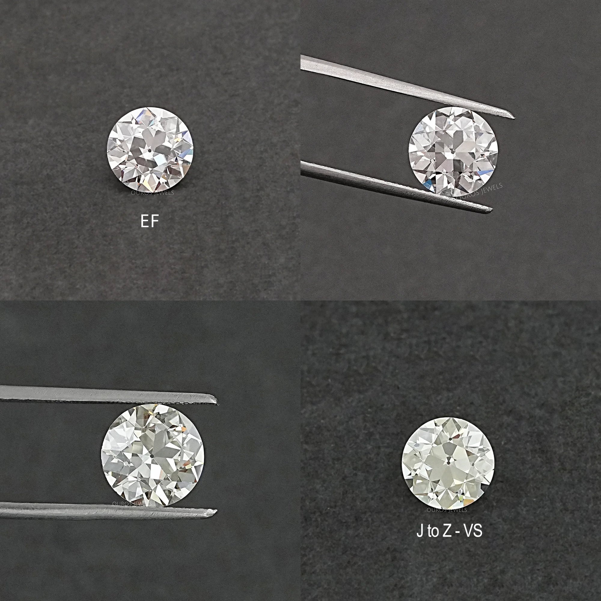 Flower Pattern Old European Round Cut Diamond Loose