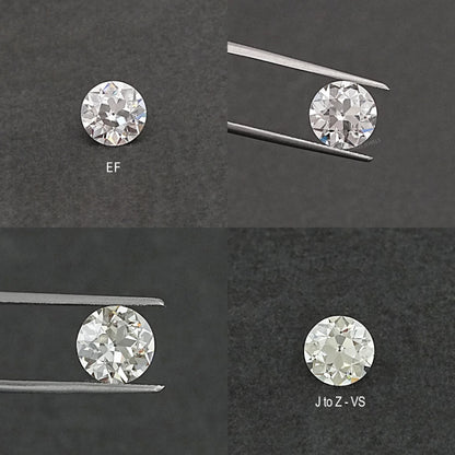 Flower Pattern Old European Round Cut Diamond Loose