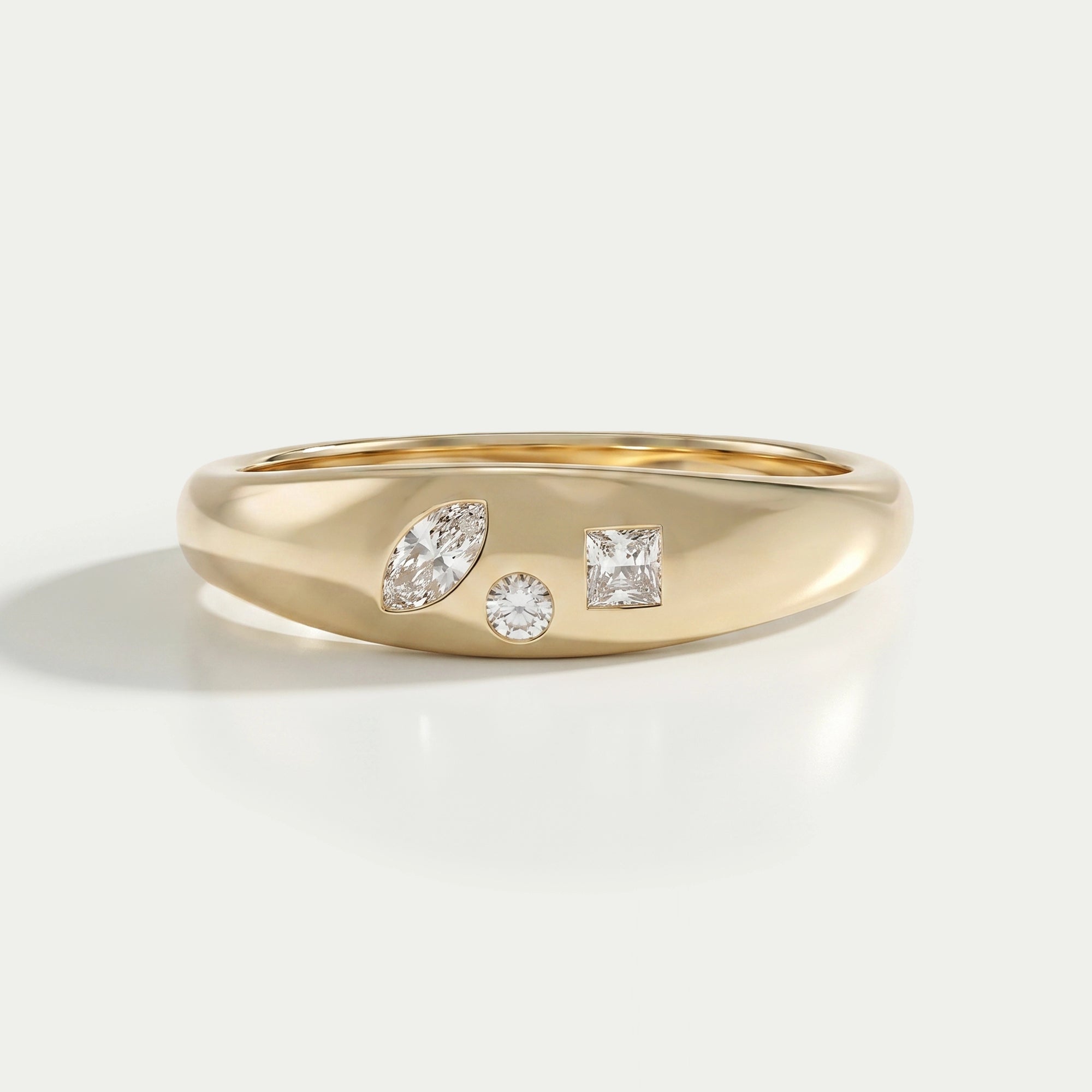 Multi Shape Diamond Flush Set Ring Rings