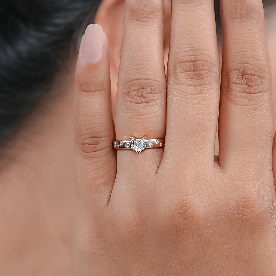 Cat Cut Lab Diamond Engagement Ring Ring