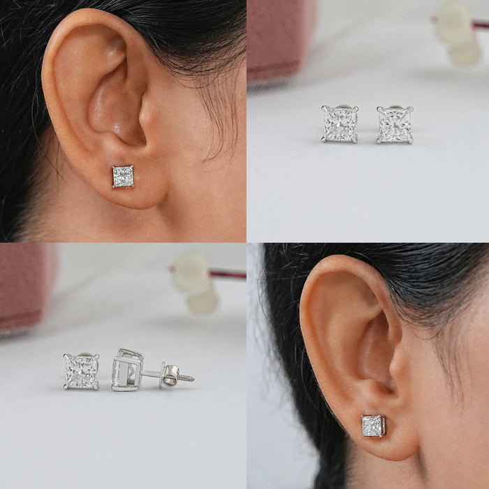 Princess Cut Lab Diamond Stud Earrings