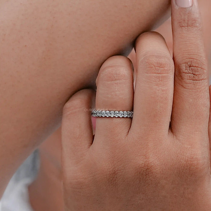 Diamond Wedding Ring With Eternity Oval Cut