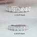 front view of round shaped lab grown diamond half eternity band ring