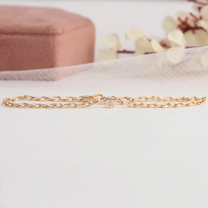 Asscher Cut Lab Diamond Bezel Set Bracelet